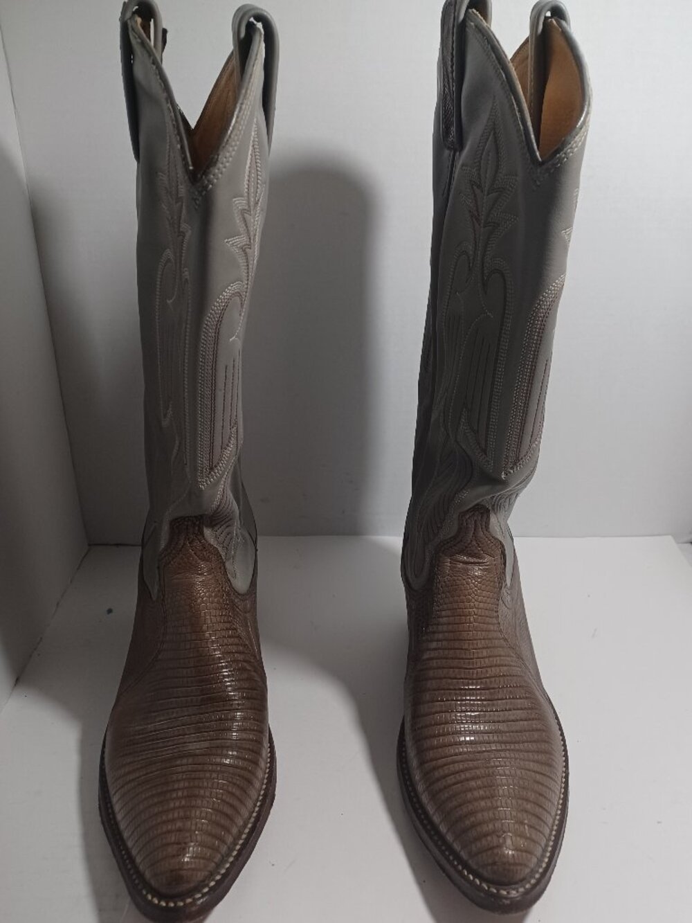 DAN POST GRAY LIZARD LEATHER WESTERN COWGIRL DANCE BOOTS SIZE 6